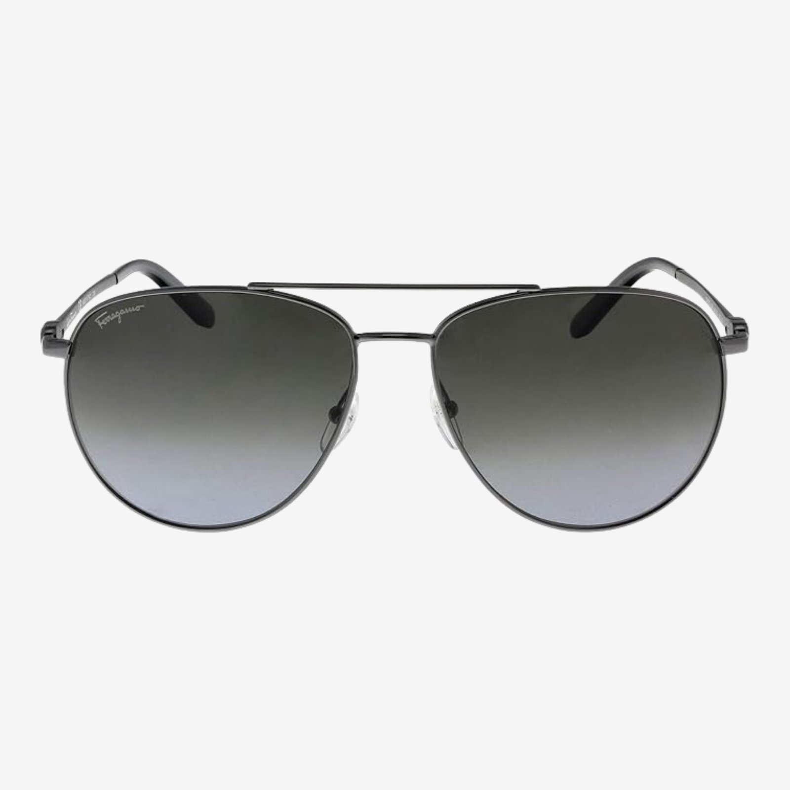Gafas de Sol Aviador Salvatore Ferragamo para hombre color gunmetal - Vista Frontal - Marca Elite Nicaragua